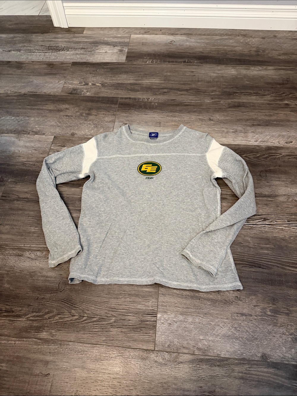 Reebok Grey Edmonton Long Sleeve Tee with Yellow/Green Logo